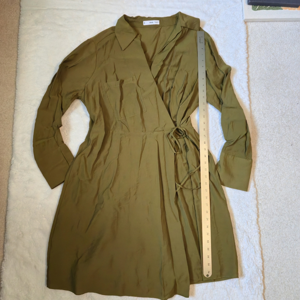 MNG green weap dress